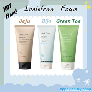 โฟมล้างจมูกและโฟมล้างหน้ารักษาสิว พร้อมส่ง new 2021โฟม innisfree Bija Trouble Facial Foam / Green Tea Foam Cleanser /Jej