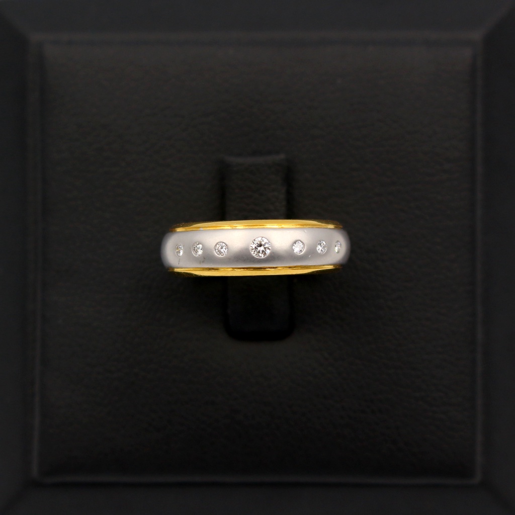 แหวนทองหลุดจำนำ 18k แหวนสองกษัตริย์ ประดับเพชรแท้เกสร