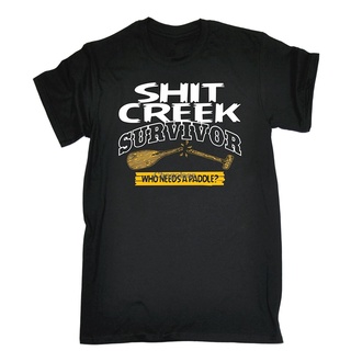 [S-5XL] เสื้อยืดลําลอง แขนสั้น พิมพ์ลาย Creek Survivor Who Needs A Paddle Funny Christmas สําหรับผู้ชาย 368022