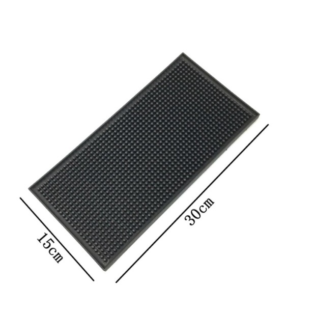 Bar Mat ยางรองบาร์ 30cm*15cm สีดำ แผ่นยางรองเชคเกอร์ กันลื่น กันแก้วน้ำหกเลอะเทอะ - รูปที่ 4