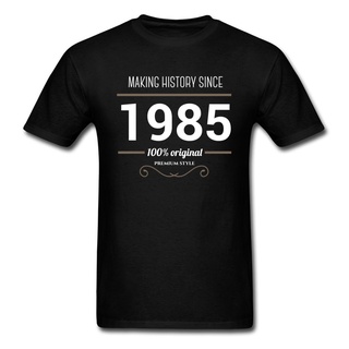 เสื้อยืดวินเทจมาใหม่ เสื้อยืดคอกลม แขนสั้น ผ้าฝ้าย 100% พิมพ์ลาย Since 1985 ทรงหลวม สไตล์เรโทร แฟชั่นฤดูร้อน ฤดูใบไม้ร่ว