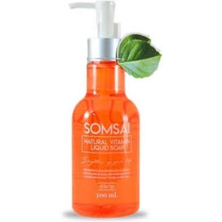 SOMSAI NATURAL VITAMIN LIQUID SOAP สบู่ส้มใส 300 ML.