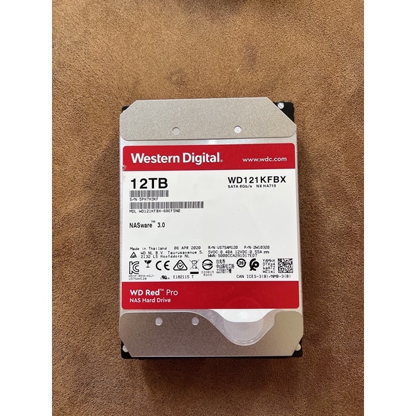 WD RED PRO NAS 12TB HDD (WD121KFBX) 3.5" SATA3 - ประกัน 3 ปี