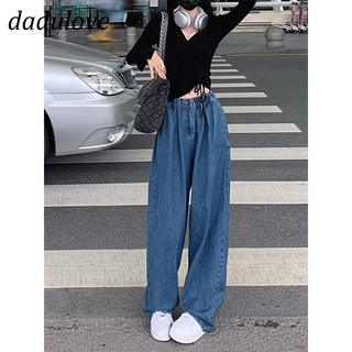 DaDulove💕 New Ins Korean Version Loose Jeans High Waist Wide Leg Pants Niche Dark Blue Pants Fashion Womens Clothing