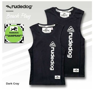 Rude dog เสื้อแขนกุด  ชาย หญิง รุ่น B17  สีเทาดำ