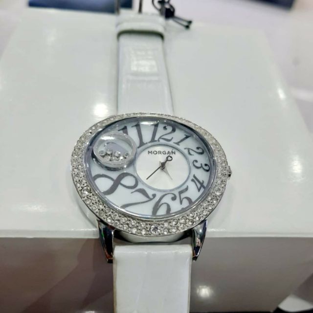 นาฬิกา Morgan นาฬิกาข้อมือผู้หญิง สายหนังสีขาว พร้อมส่ง