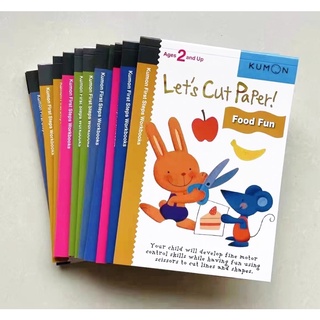 Kumon for Young Children Handmade Paper-Cut Origami Stickers Coloring English handmade,12 เล่ม สำหรับ 2 ขวบขึ้นไป