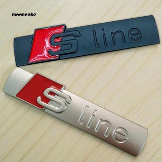 ☼Mooncake☼3D Metal Emblem Badge Car Sticker for Audi Sline Logo Auto Decal Accessories