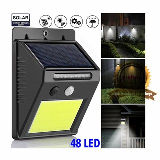 Solar motion sensor light 48COBไฟติดผนังโซล่าเซลล์พลังงานแสงอาทิตย์  มีไฟหรี่  3โหมด