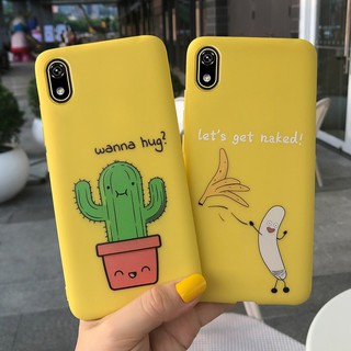 Candy Color Soft Silicone Case Cartoon Cactus Banana Casing Huawei Y5 (2019) AMN-LX9 / Honor 8S KSA-LX9 KSE-LX9
