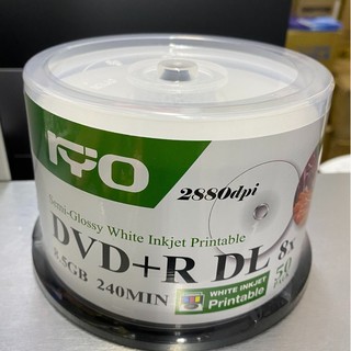 DVD+R DL 8.5GB RYO 8X WHITE Semi-Glossy Inkjet Printable (pack 50.)