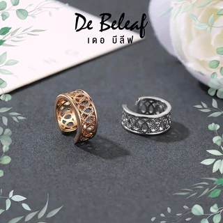 De Beleaf - Earcuff ต่างหูเกี่ยว สไตล์เกาหลี ไม่ต้องเจาะหู ตุ้มหูหนีบ มีสีเงิน/สีดำ/สีทอง ส่งจากไทย