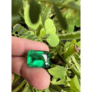 Synthetic Emerald Octagon  9x11 WEIGHT 6.00cts 1pcs มรกตสีเขียวนาโนสังเคราะห์   ขนาด  9x11 มม 1 เม็ด เกรด สวยไฟดี