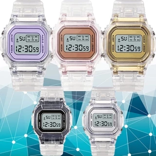 นาฬิกาข้อมือดิจิตอล แฟชั่น สายใส Unisex W003