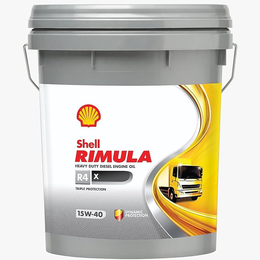 Shellน้ำมันเครื่องดีเซลเชลล์ Rimula R4X 15W-40 /18 ลิตร, Diesel Engine Oil Shell Rimula R4X 15W-40 &amp; 20W-50