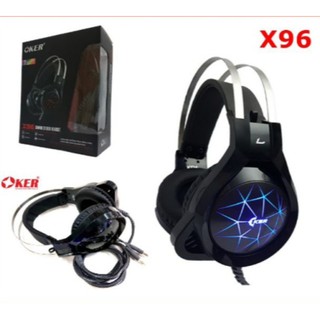 หูฟังเกมมิ่ง OKER X96 Hi-Fi Stereo Gaming Headset เสียงดี ไฟ7สีสวยงาม