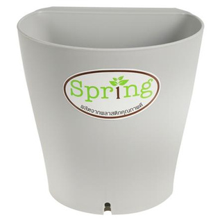 อุปกรณ์ปลูกต้นไม้ กระถางพลาสติก SPRING 13 ซม. สีเทา ใช้งานง่าย