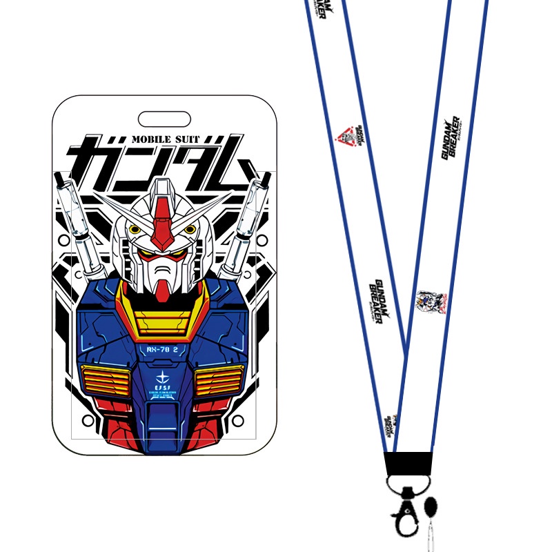 สายคล้องโทรศัพท์มือถือ แบบเชือกคล้องคอ ลายการ์ตูนอนิเมะ GUNDAM สําหรับบัตรประชาชน
