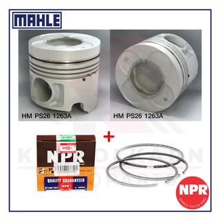 MAHLE ลูกสูบ+แหวน NPR สำหรับ HINO V8 รุ่นเครื่อง F20C-R (เรียบ)