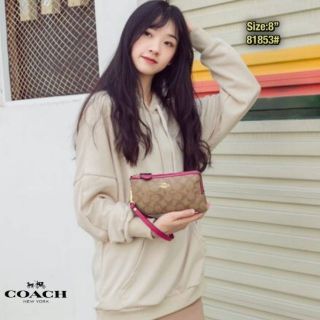 🔥Coach คล้องมือ 2ซิป 8นิ้ว ☑️สวยแท้💯%