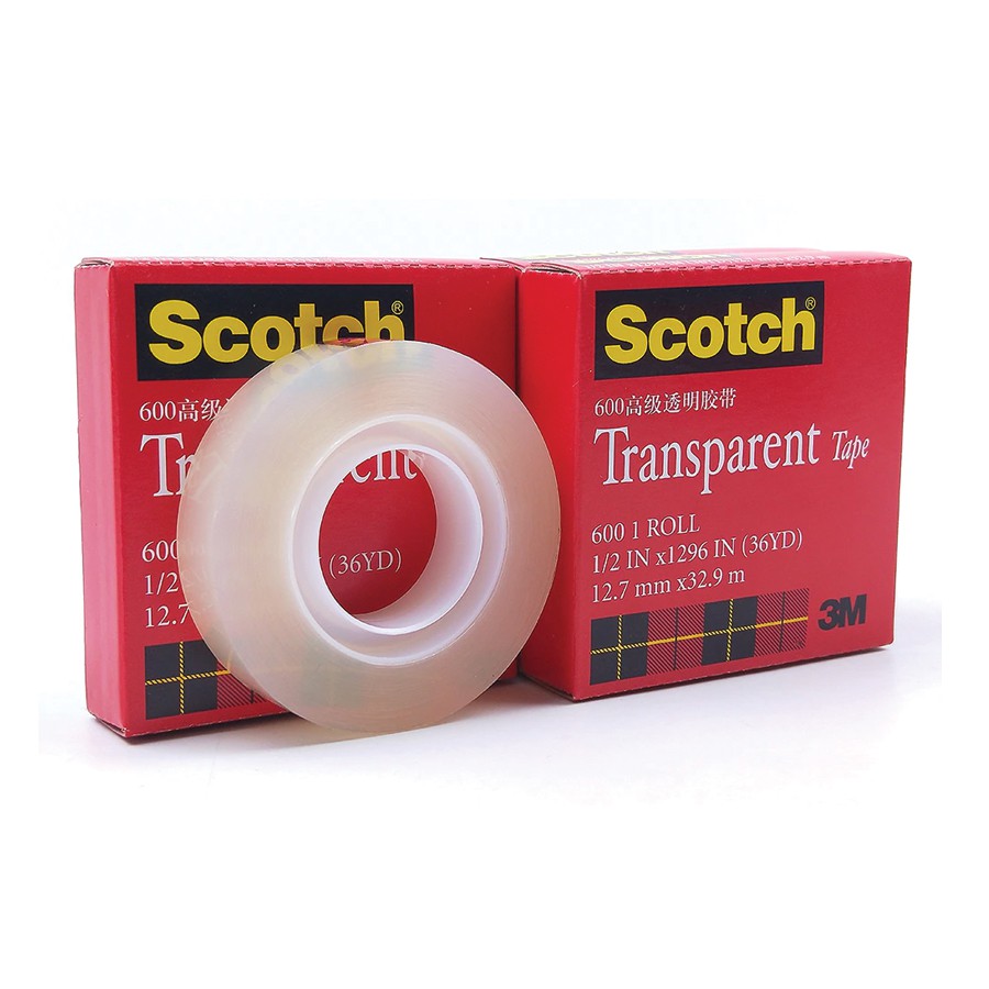 3M สก๊อตช์® เทปใส #600 (แกน 1 นิ้ว) Scotch® Transparent Tape #600
