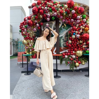 Ladyiconz - Ruffle Set ชุดเซทกางเกง สีเบจ