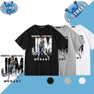 เสื้อยืดผ้าฝ้าย[F-street] เสื้อยืดแขนสั้น ผ้าฝ้าย ทรงหลวม ลาย NBA Memphis Grizzlies Ja Morant แฟชั่นสไตล์ฮิปฮอป 2022L XL