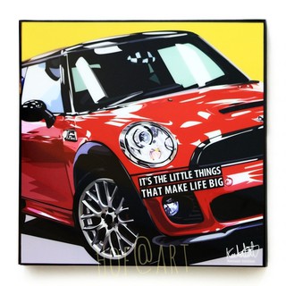 รูปภาพ รถ MINI Cooper Car มินิ คูเปอร์ รูปภาพ​ติดผนัง pop art กรอบรูป Supercar รถสปอร์ต แต่งบ้าน ของขวัญ