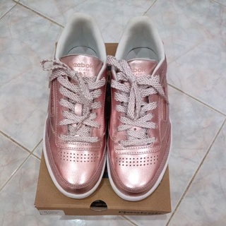 รองเท้าผ้าใบ Reebok สีชมพู rose gold (มือ2)