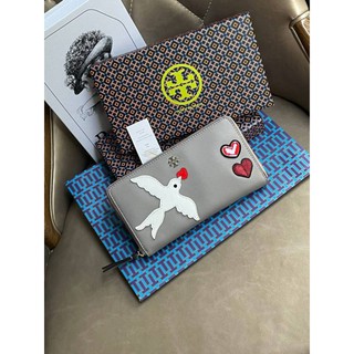 📮@2,040.-🔥🔥SUMMER SALE (ลดอีก 7 %)🔥🔥💯Tory burch description peace embellished zip continental wallet