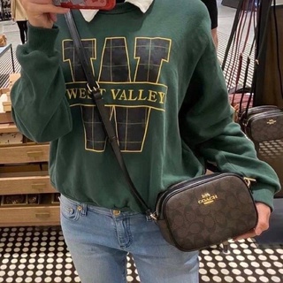 ✨️ครอสบอดี้รุ่นใหม่ล่าสุด สวยมากค่ะ✨️ COACH  MINI JAMIE CAMERA BAG IN SIGNATURE CANVAS  ขนาด 7 1/2"
