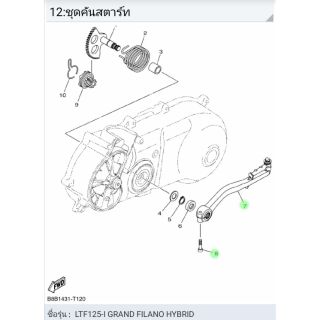 แท้ คันสตาร์ท ฝาครอบใบพัด Grand Filano / Grand Filano Hybrid  อะไหล่แท้ศูนย์ YAMAHA