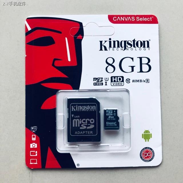 ✇▤♕เมมโมรี่การ์ด Kingston Micro SD card Memory Card2GB 4GB 8GB 16GB 32GB 64GB 128GB 256GB กล้อง/ โทรศัพท์มือถือ