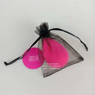 ของแท้ Beautyblender Original Pink in Black Mesh Drawstring Bag