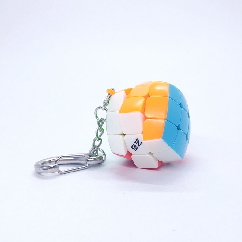 พวงกุญแจ รูบิค 3x3 รูบิค ของแท้ อย่างดี rubik 3x3 QiYi Pillowed 3x3 keychain Stickerless rubix cube 