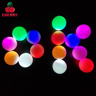 NEW Synthetic Rubber Golf LED Luminous Ball Multi-color Permanent Bright Ball