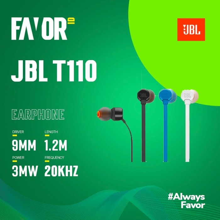 Jbl T110 สายอินเอียร์และแบนต้นฉบับ