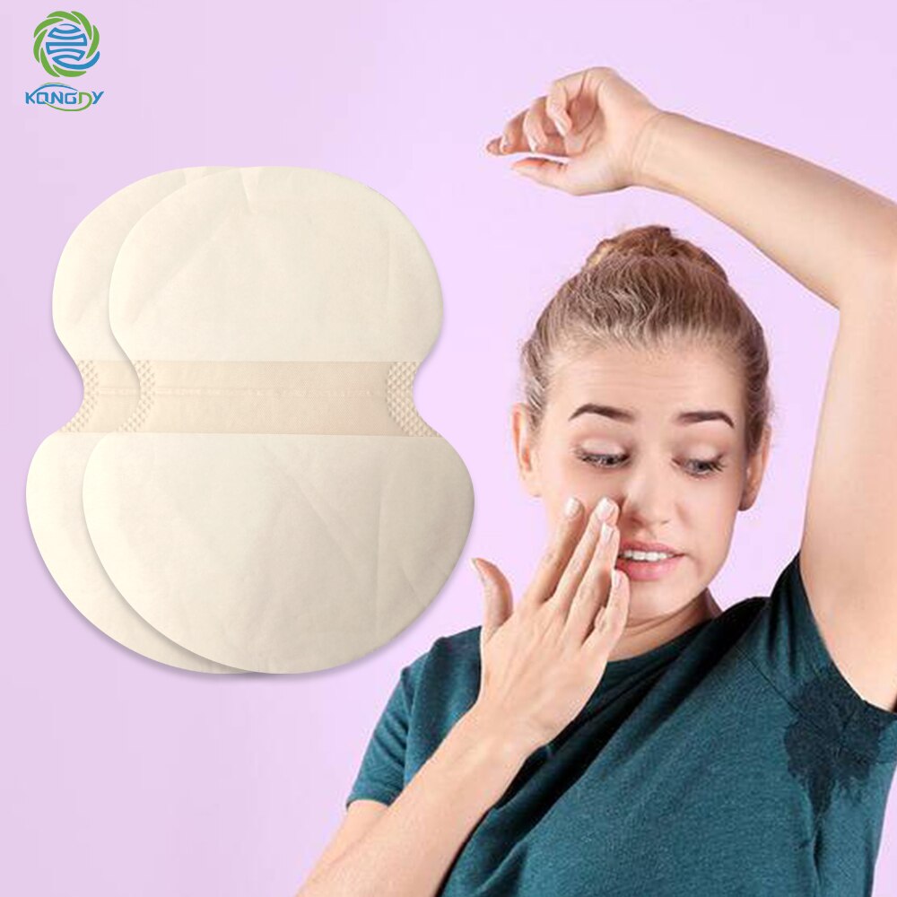 KONGDY 20Pcs Underarm Sweat Pads Cotton Sweat Absorbing Pads Absorb Sweat Armpits Perspiration