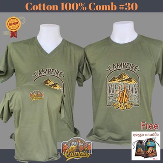 เสื้อยืด แคมป์ปิ้ง Camping ไปแคมป์ กางเต็นท์ เสื้อครอบครัว เที่ยว เกรด Cotton Comb 30 พรีเมี่ยม แบรนด์ IDEA T-SHIRTS