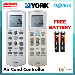 York Daikin Acson รีโมตควบคุมเครื่องปรับอากาศ แบบเปลี่ยน dgs01 ecgs01 apgs02 awm07g awm09g ecgs02