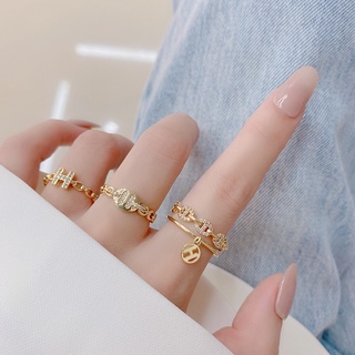 【Ready Stock】แหวนทอง 14 K ประดับเพชรสําหรับผู้หญิง