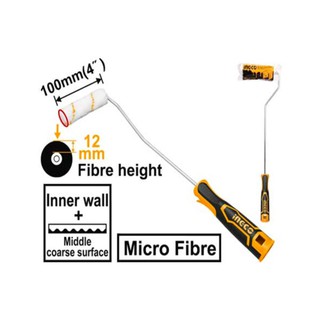 INGCO ลูกกลิ้งทาสี 4" 12mm ด้ามยาว รหัสHRHT061001D