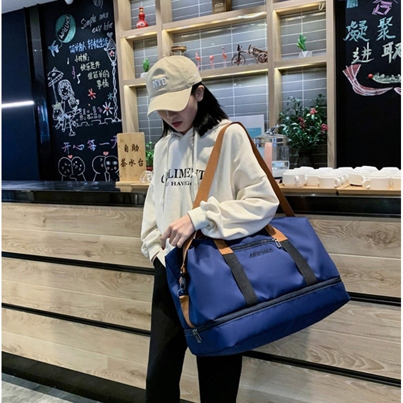 🔥ส่งฟรีพร้อมส่ง❌ส่งไว🥰ถูกสุด👜กระเป๋าเดินทางใบใหญ่สวยเวอร์สไตล์เกาหลี มีช่องใส่รองเท้าโดยเฉพาะ
