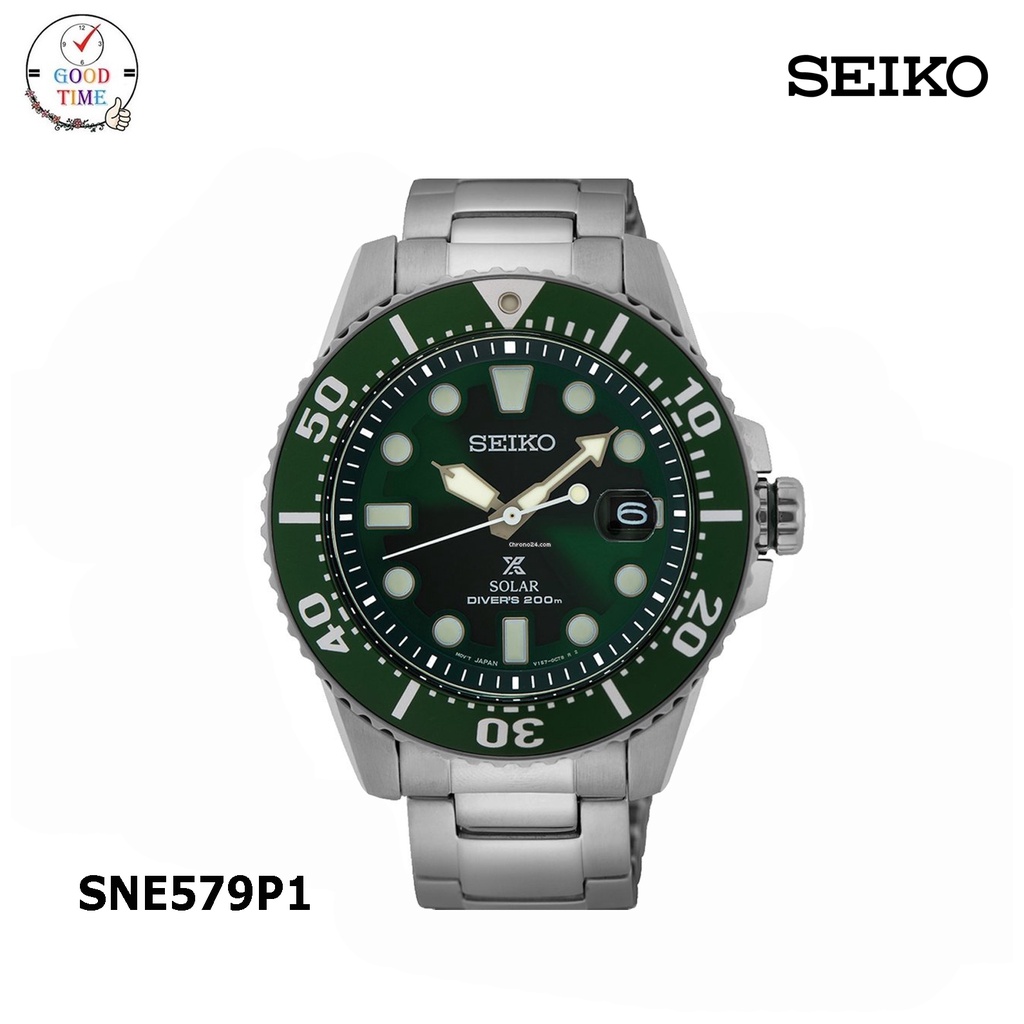 Seiko PROSPEX SOLAR ASIA EXCLUSIVE Driver 200m นาฬิกาผู้ชาย รุ่น SNE579P1 (submarine หน้าปัดเขียว)