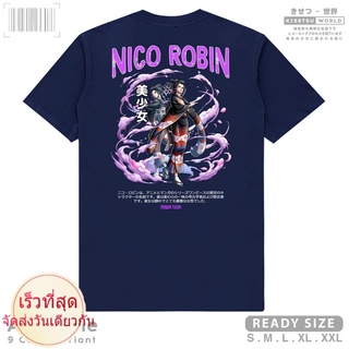 เสื้อยืดผ้าฝ้ายพรีเมี่ยม เสื้อยืด ลายอนิเมะ One Piece Nico ROBIN O-Robi Of Hancock สไตล์ญี่ปุ่น x A1654 Kisetsu