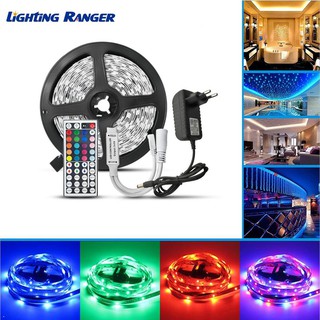 ไฟ LED Strip 5M / 10M 15M 20M โคมไฟนีออน RGB Lighting 5050 2835 เทปยืดหยุ่นแสงริบบิ้นชุดกันน้ำ 12V พร้อมปุ่ม 24 ปุ่ม 44