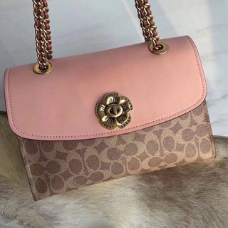 Coach Parker In Signature Canvas With Tea Rose