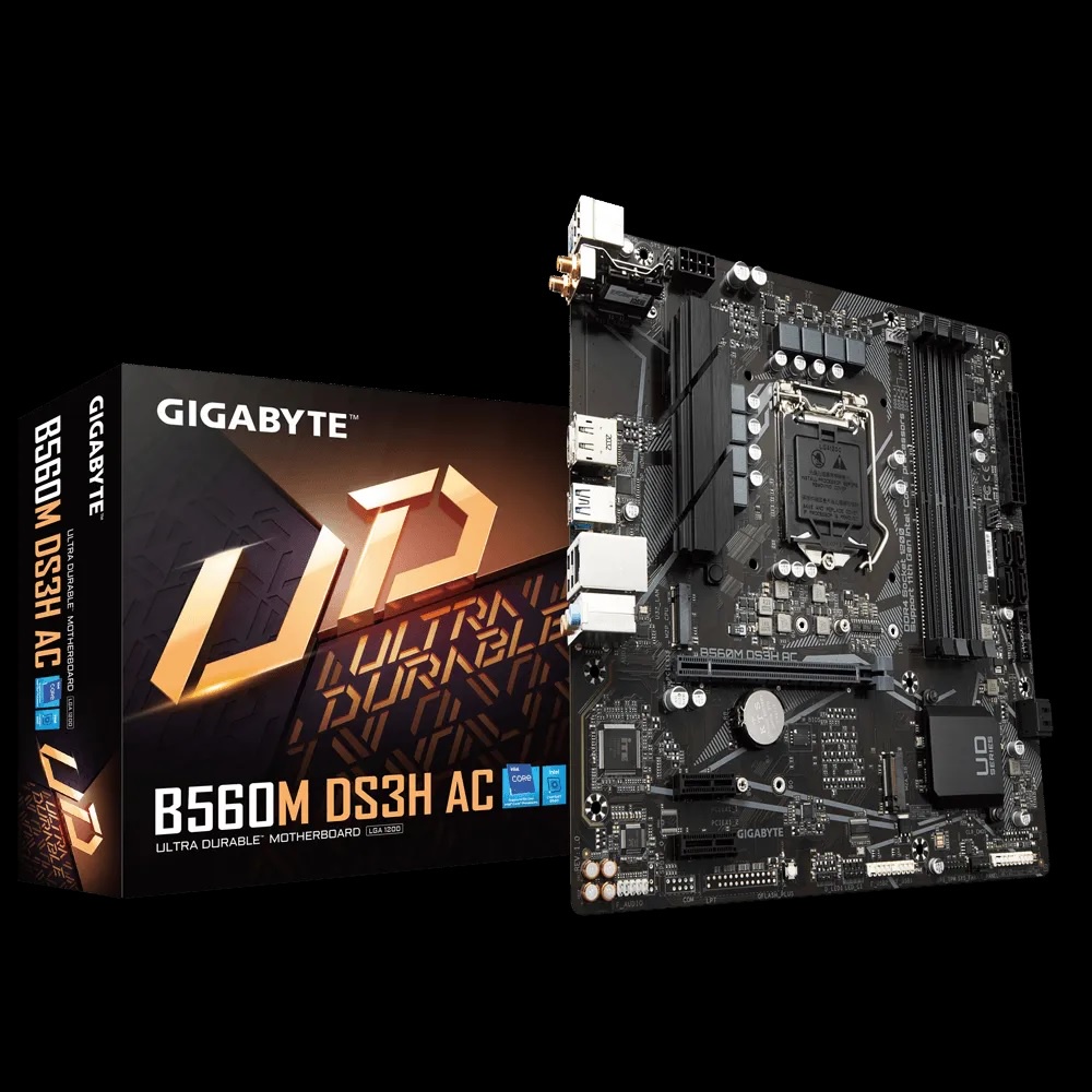 GIGABYTE Intel B560 เมนบอร์ดสําหรับเล่นเกมที่ทนทานเป็นพิเศษ B560M DS3H AC