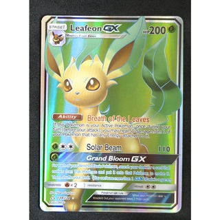 Leafeon GX Card 139/138 ลีเฟีย Pokemon Card Gold Flash Light (Glossy) ภาษาอังกฤษ