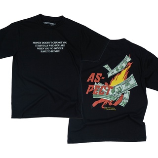 เสื้อยืดโอเวอร์ไซส์QWT102-1 EVIL BLACK ดำS-3XL